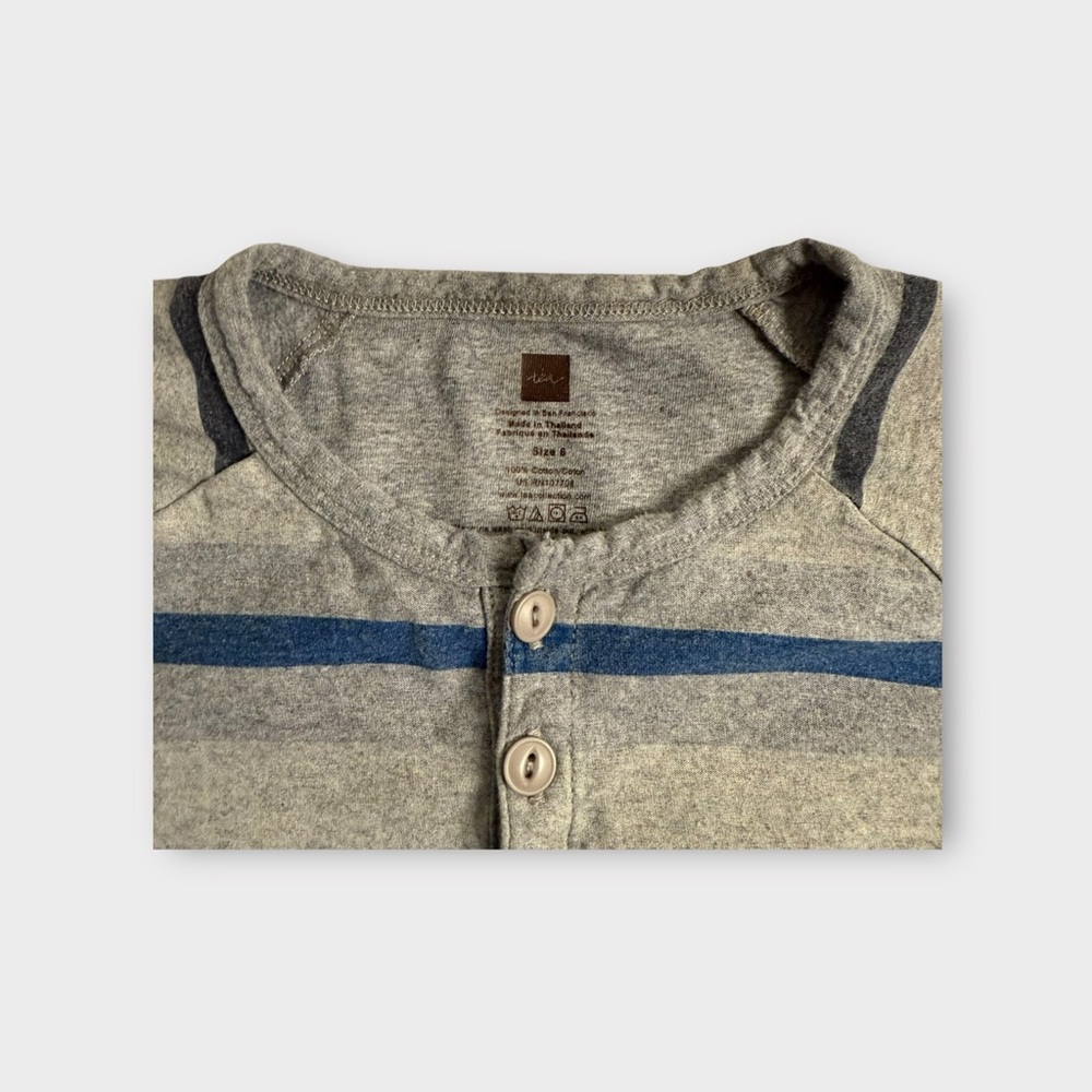Tea Collection Gray & Blue Striped Shirt - Picture 2 of 3